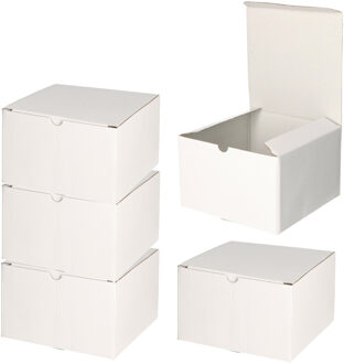 Verpakkingsdoosje - 30x - 14 x 14 x 9 cm - wit - karton - vouwdoosje
