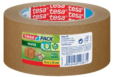Verpakkingstape Tesa 50mmx50m eco papier