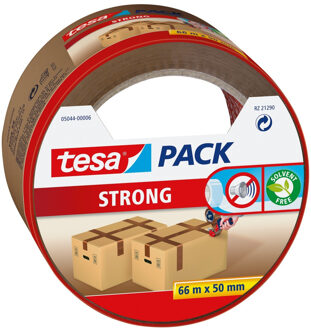 Verpakkingstape Tesa 50mmx66m bruin blister PP