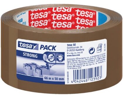 Verpakkingstape Tesa 50mmx66m bruin PP