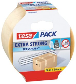 Verpakkingstape Tesa 50mmx66m transparant extra sterk PVC