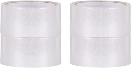 Verpakkingstape - transparant - 4x - 48mm x 50m - verpakkingsbenodigdheden voor kantoor/thuis