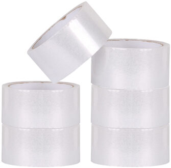 Verpakkingstape - transparant - 6x - 48mm x 50m - verpakkingsbenodigdheden voor kantoor/thuis