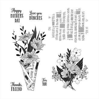 Verpakt Boeket Bundel Stempel Set En Coördinerende Sterft Gewikkeld Bloemen Metalen Stansmessen Voor Diy Scrapbooking Card enkel en alleen postzegel