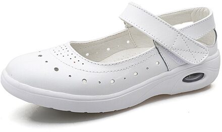 Verpleegkundige Platte Schoenen Voor Vrouwen Ademende Zachte En Comfortabele Platte Loafers Wit Casual Pompen Platform Vrouwen Schoenen 35