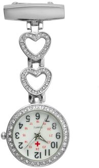 Verpleegkundige Zakhorloge Rvs Arabische Cijfers Quartz Broche Arts Verpleegkundige Pocket Fob Horloge zilver 1