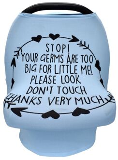 Verpleging Cover Borstvoeding Sjaal Met Veiligheidswaarschuwing Geen Aanraken Teken Baby Auto Stoelhoezen Zachte Ademend Stretchy Winkelen Blauw