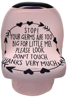 Verpleging Cover Borstvoeding Sjaal Met Veiligheidswaarschuwing Geen Aanraken Teken Baby Auto Stoelhoezen Zachte Ademend Stretchy Winkelen Roze