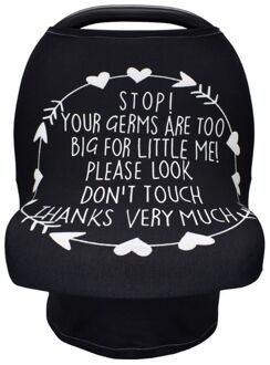 Verpleging Cover Borstvoeding Sjaal Met Veiligheidswaarschuwing Geen Aanraken Teken Baby Auto Stoelhoezen Zachte Ademend Stretchy Winkelen zwart