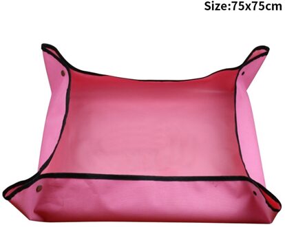 Verpotten Mat Effen Vierkante Indoor Plant Oppotten Waterdicht Doek Anti Vuile Schoon Tuin Herbruikbare Home Opvouwbare Draagbare roze 75x75cm