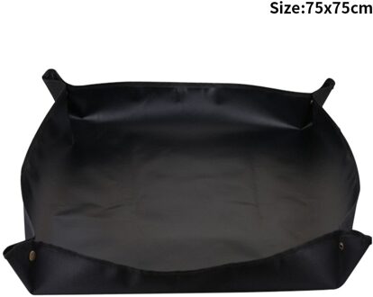 Verpotten Mat Effen Vierkante Indoor Plant Oppotten Waterdicht Doek Anti Vuile Schoon Tuin Herbruikbare Home Opvouwbare Draagbare zwart 75x75cm