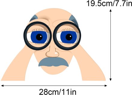 Verrekijker Spioneren Hek Peeker Yard Art Tuin Nieuwsgierige Neighbor Paar heren