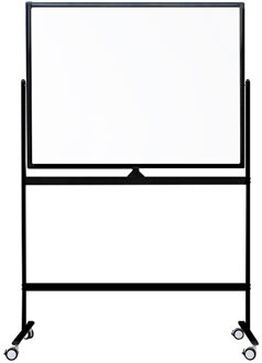 Verrijdbaar whiteboard - Dubbelzijdig en magnetisch - 100x150 cm - Zwa Zwart