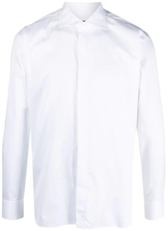 Verrijk je formele garderobe met een wit katoenen overhemd Tagliatore , White , Heren - 3XL