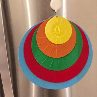 Vers Houden Anti-Overloop Cover Set 5Pcs Siliconen Magnetron Kom Deksel Sterke Zuigkracht Keuken Accessoires