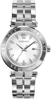 Versace Aion Datumvenster Roestvrijstalen Armband Versace , Gray , Heren - ONE Size