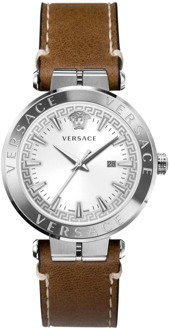 Versace Aion Leren Band Horloge Versace , Multicolor , Heren - ONE Size