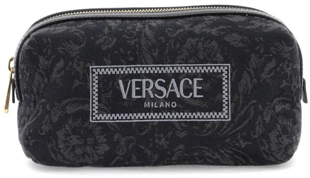 Versace Barocco Jacquard Beauty Case Versace , Black , Dames - ONE Size