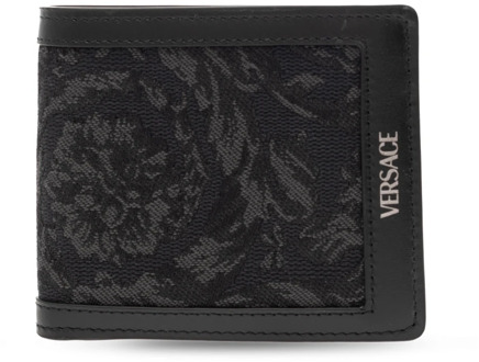 Versace Bifold portemonnee met logo Versace , Black , Heren - ONE Size