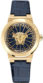 Versace Blauw Lederen Medusa Infinite Horloge Versace , Yellow , Dames - ONE Size