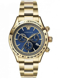 Versace Blauw Stalen Quartz Horloge Versace , Yellow , Heren - ONE Size