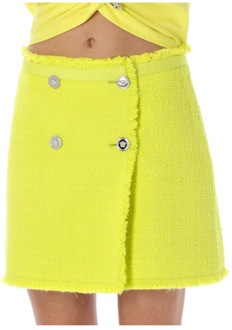 Versace Boucl Tweed Mini Rok Versace , Yellow , Dames - S,Xs