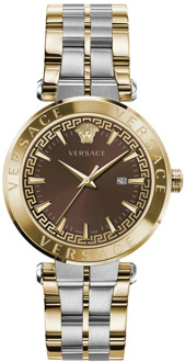 Versace Bruin Stalen Quartz Horloge Versace , Yellow , Heren - ONE Size