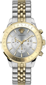 Versace Chronograaf Signature Horloge Goud Zilver Versace , Gray , Heren - ONE Size