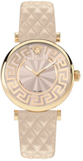 Versace Dames Leren Analoge Horloge Versace , Pink , Dames - ONE Size