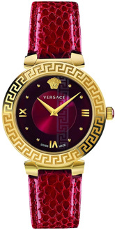 Versace Daphnis Zwitsers Horloge Rode Wijzerplaat Versace , Yellow , Dames - ONE Size