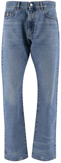 Versace Denim Jeans met Medusa Detail Versace , Blue , Heren - W32,W33,W30,W31