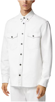 Versace Denim Overhemd Versace , White , Heren - L,M