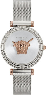 Versace Empire Greca Zilveren Horloge Versace , Gray , Dames - ONE Size