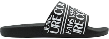 Versace Fondo slide dis sq1 slippers - maat 41 Zwart
