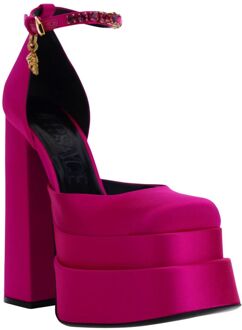 Versace Fuchsia Satijnen Medusa Aevitas Pumps Stoffig Roze - EU 36
