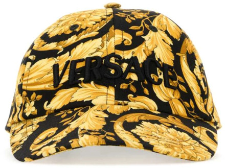 Versace Geborduurde katoenen baseballpet Versace , Yellow , Heren - 58 Cm,57 CM