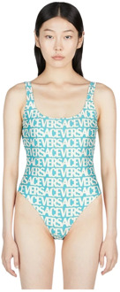 Versace Gedrukt badpak met logo Versace , Blue , Dames - L,M,S