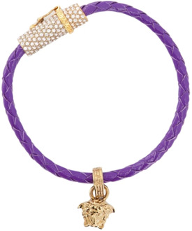 Versace Gevlochten Medusa Bedel Armband Versace , Purple , Dames - L,S