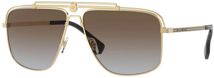 Versace Gold/Brown Shaded Sunglasses Versace , Yellow , Heren - 61 MM