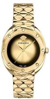 Versace Gouden Analoge Horloge Shadov Vebm006 Versace , Multicolor , Dames - ONE Size