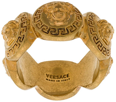 Versace Gouden Medusa Munt Messing Armband Versace , Yellow , Dames - S