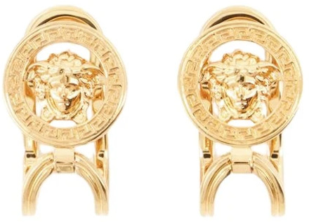 Versace Gouden Metalen Oorbellen voor gepiercete oren Versace , Yellow , Dames - ONE Size