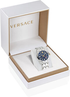 Versace Greca Time Gmt Heren Horloge Zilverkleurig VE7C00523 - maat