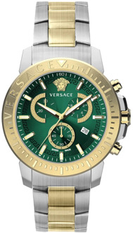 Versace Groen Stalen Quartz Horloge Versace , Yellow , Heren - ONE Size