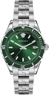 Versace Heren Hellenyium Horloge Groene Wijzerplaat Versace , Gray , Heren - ONE Size
