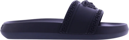 Versace Heren rubber pool slides Zwart - 40