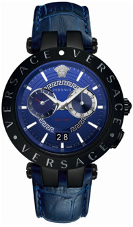 Versace Herenhorloge V-Race Dual-Time Blauw Versace , Blue , Heren - ONE Size