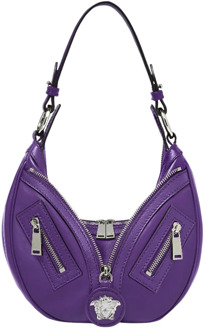 Versace Hobo Herhaal Tas Versace , Purple , Dames - ONE Size