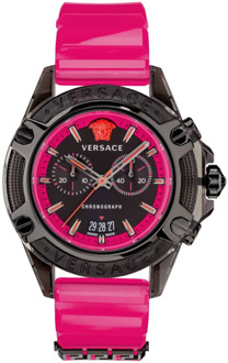 Versace Icon Active Chronograaf Zwart Roze Horloge Versace , Pink , Dames - ONE Size