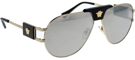 Versace Iconische zonnebril met 2 jaar garantie Versace , Yellow , Heren - 63 MM